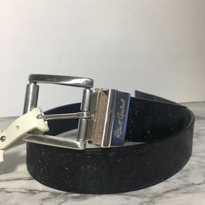 Robert Graham Black Reversable Silver Paisley Belt